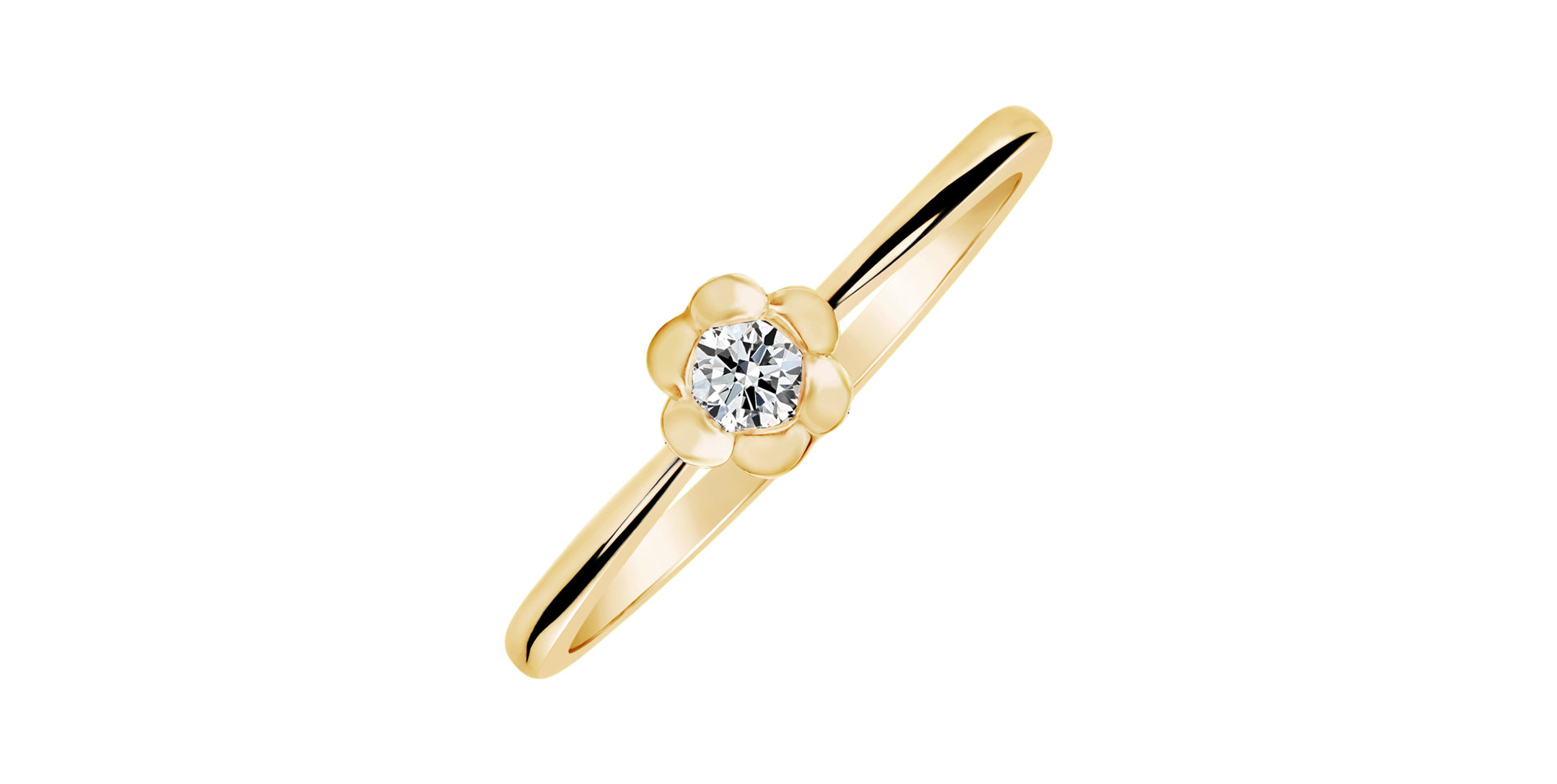 Prsteň s diamantom Blooming Love