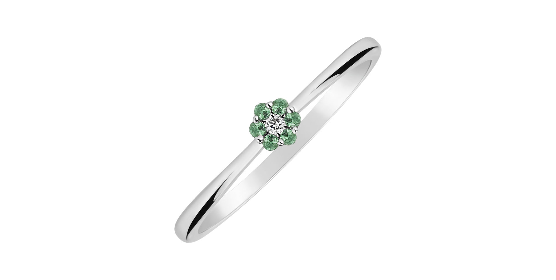 Prsteň s diamantom a zafírmi Shiny Constellation