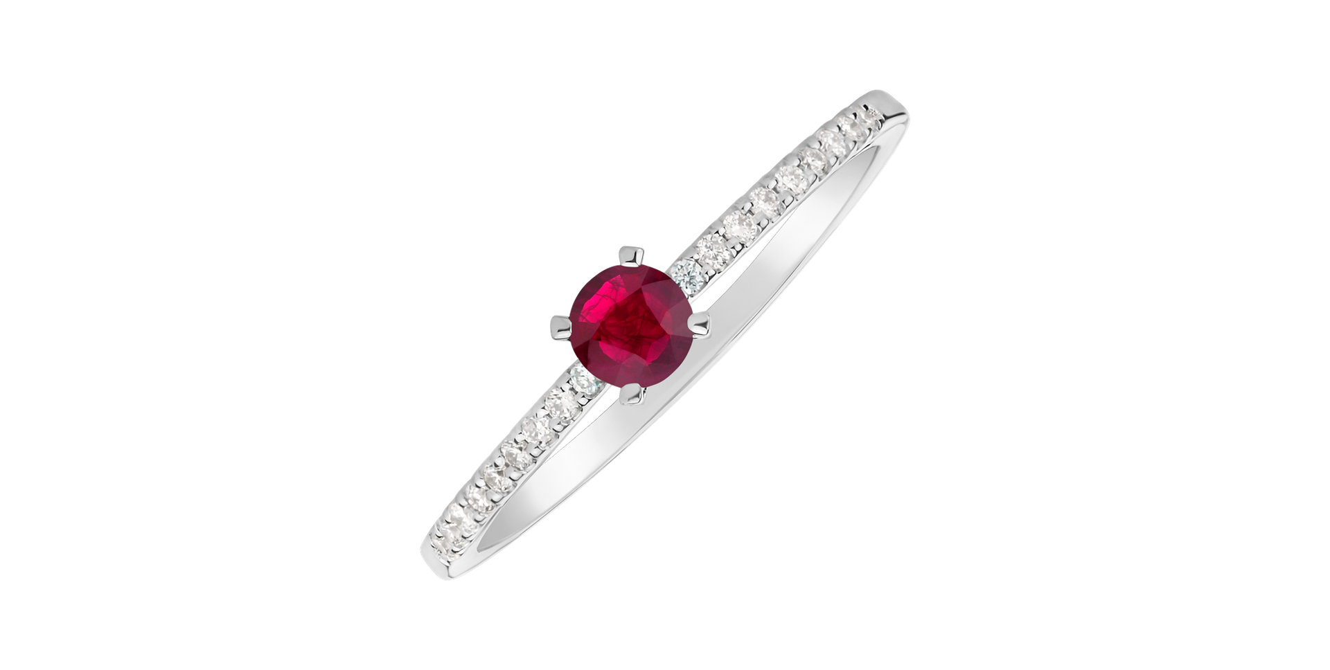 Prsteň s diamantmi a rubínom Gem Simplicity
