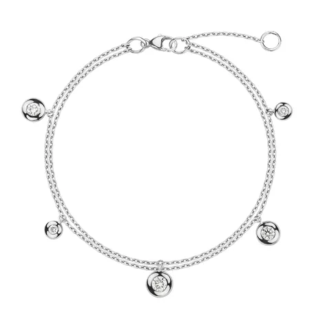 Náramok 14kt biele zlato s diamantmi Drops of Sparkle