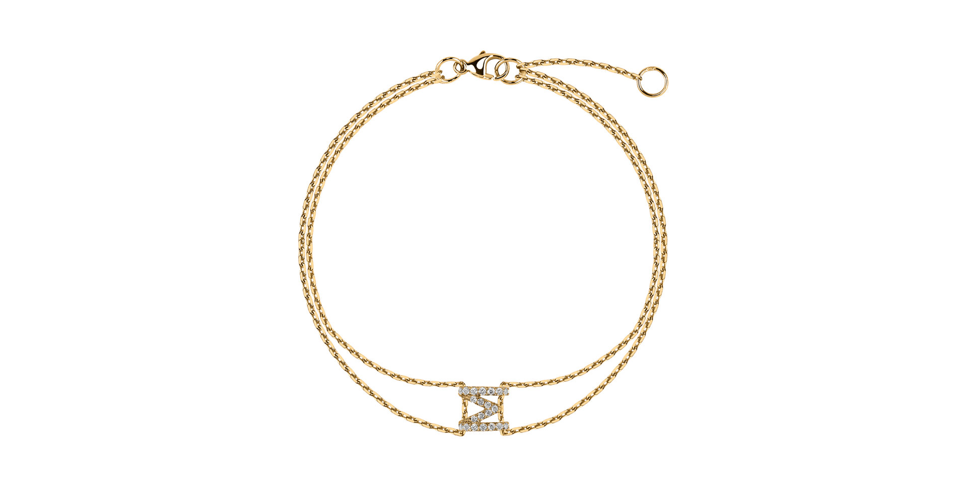 Náramok 14kt žlté zlato s diamantom Náhrdelník s briliantmi Waterfall Heaven