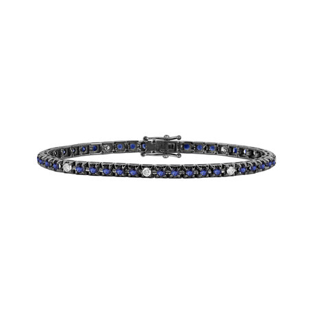 Náramok 18kt čierne zlato s diamantmi a zafírom Náramok ALO Fabrice