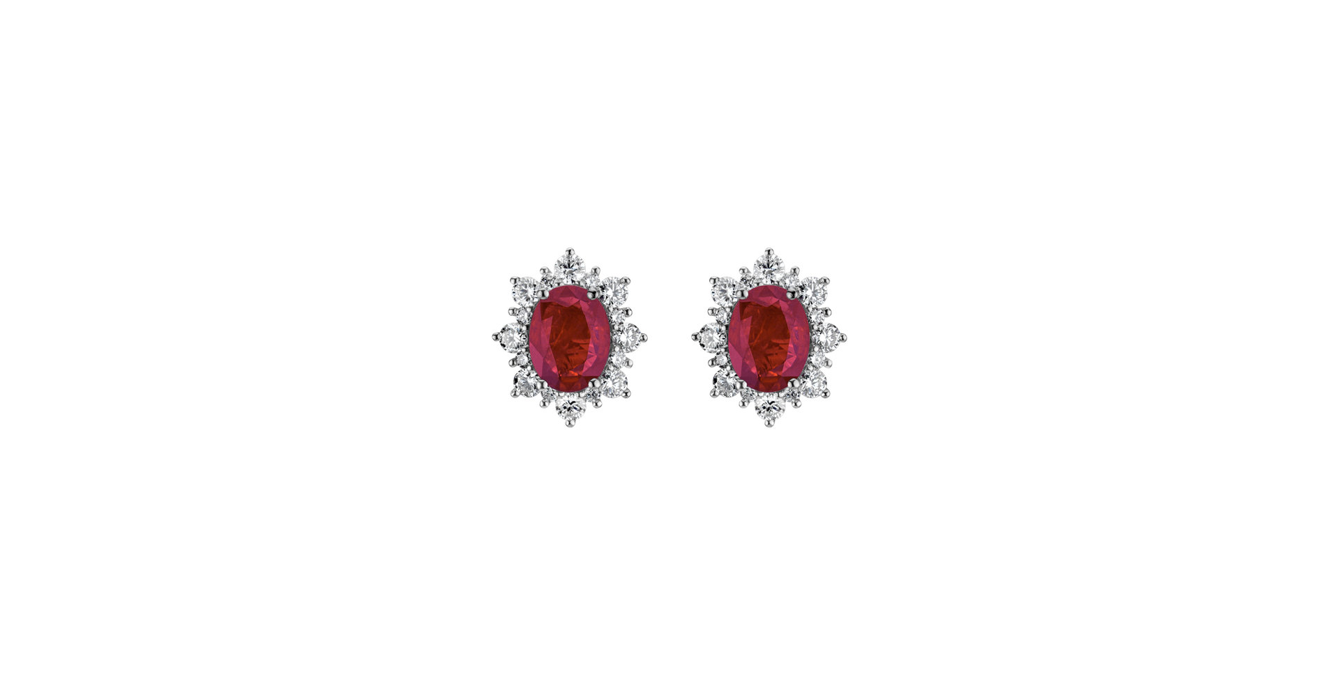 Náušnice s rubínom a diamantmi Royal Aurora