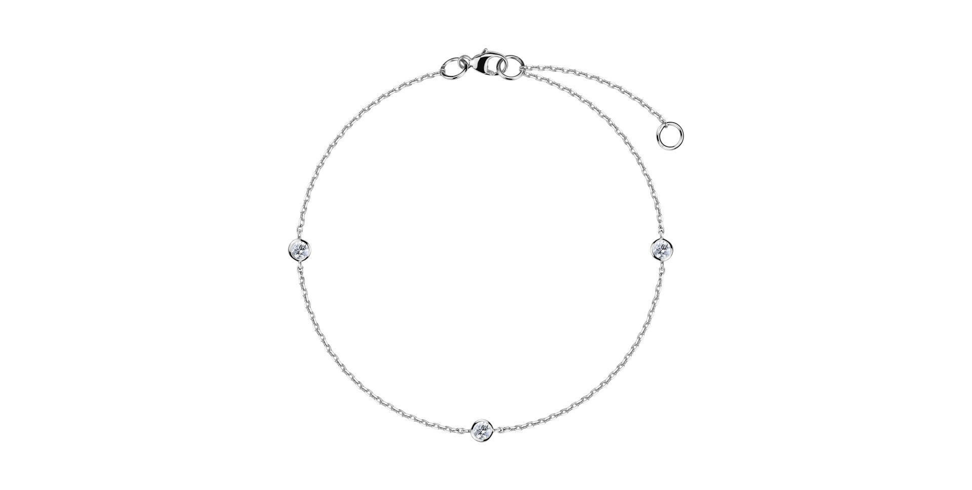 Náramok 14kt biele zlato s diamantom Crazier Love