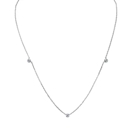 Náhrdelník 14kt biele zlato s diamantmi Nebula Gems