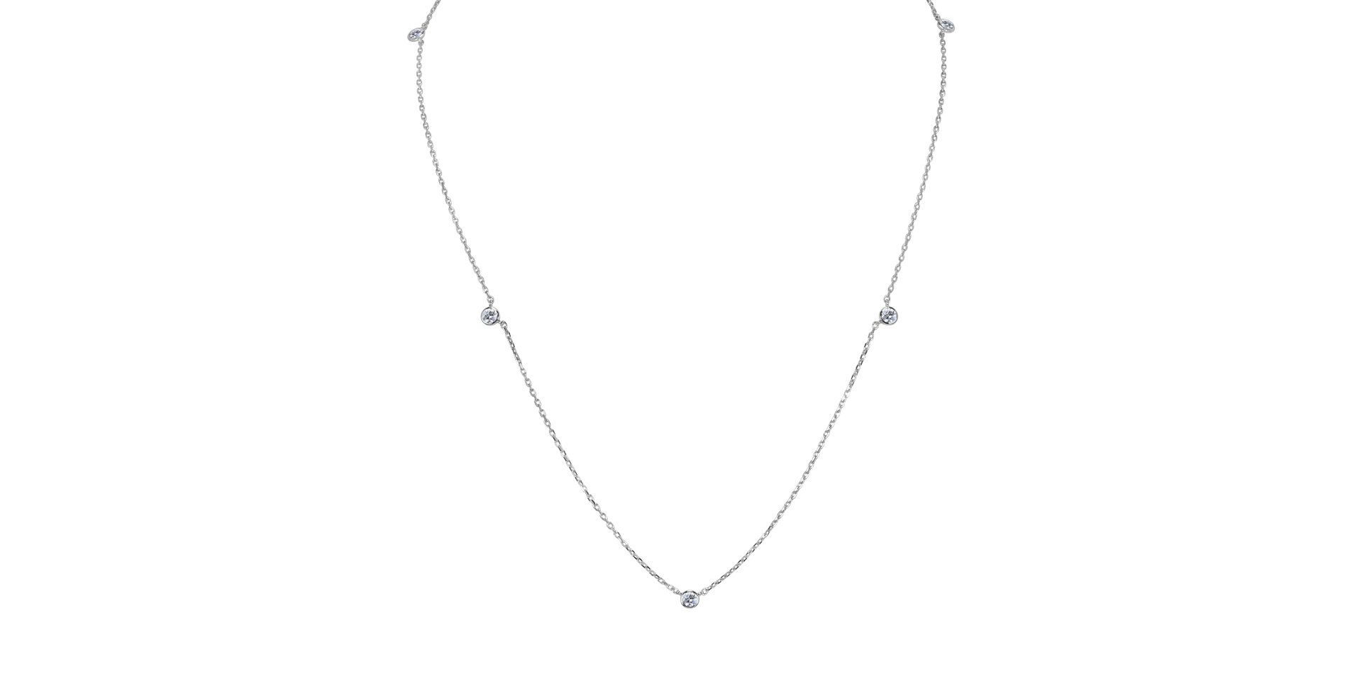 Náhrdelník 14kt biele zlato s diamantmi Nebula Gems