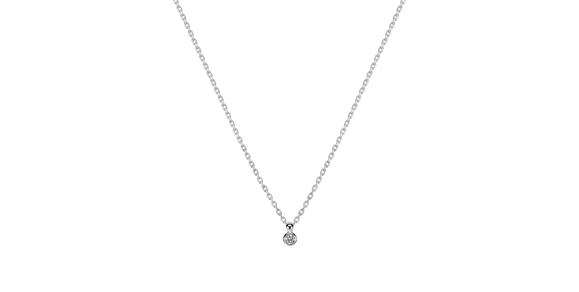 Náhrdelník 14kt biele zlato s diamantom Eye Sparkle
