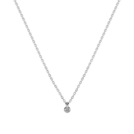 Náhrdelník 14kt biele zlato s diamantom Eye Sparkle