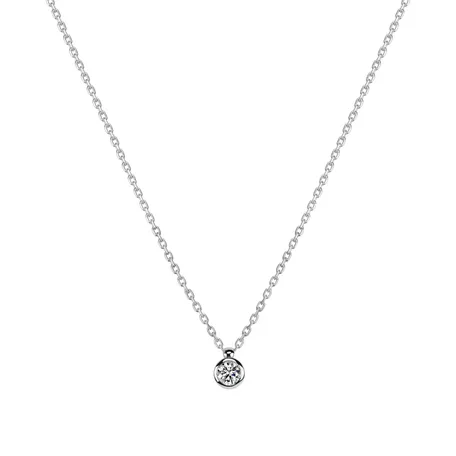 Náhrdelník 14kt biele zlato s diamantom Eye Sparkle