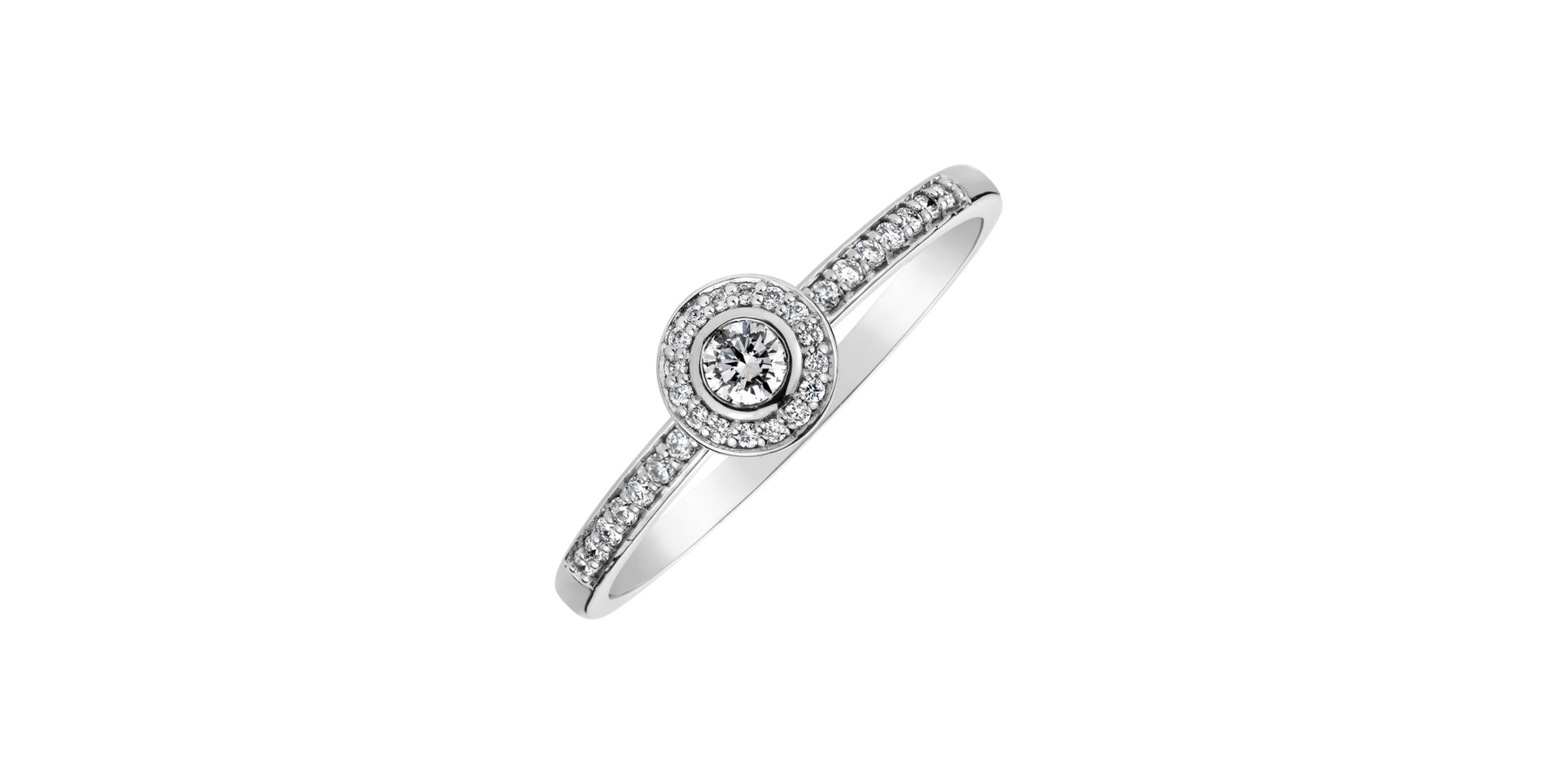 Prsteň 14kt biele zlato s diamantmi Sparkling Highness