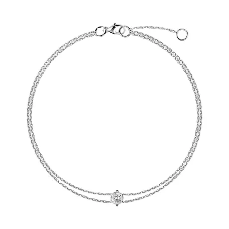 Náramok 14kt biele zlato s diamantom Essential Shine