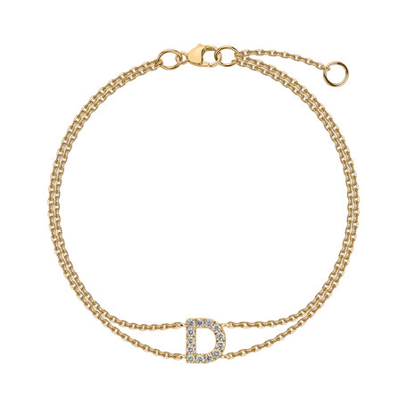 Náramok 14kt žlté zlato s diamantom Alphabet Constellations