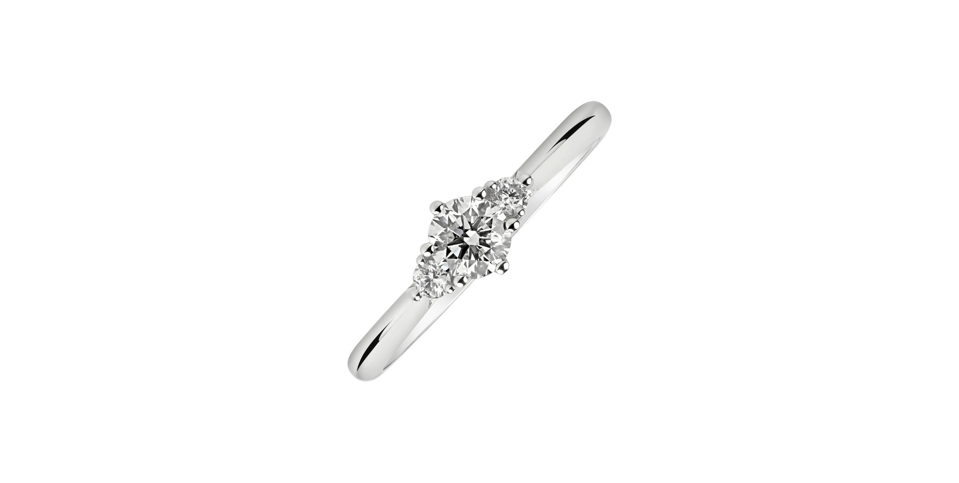 Prsteň 14kt biele zlato s diamantmi Midnight Serenity