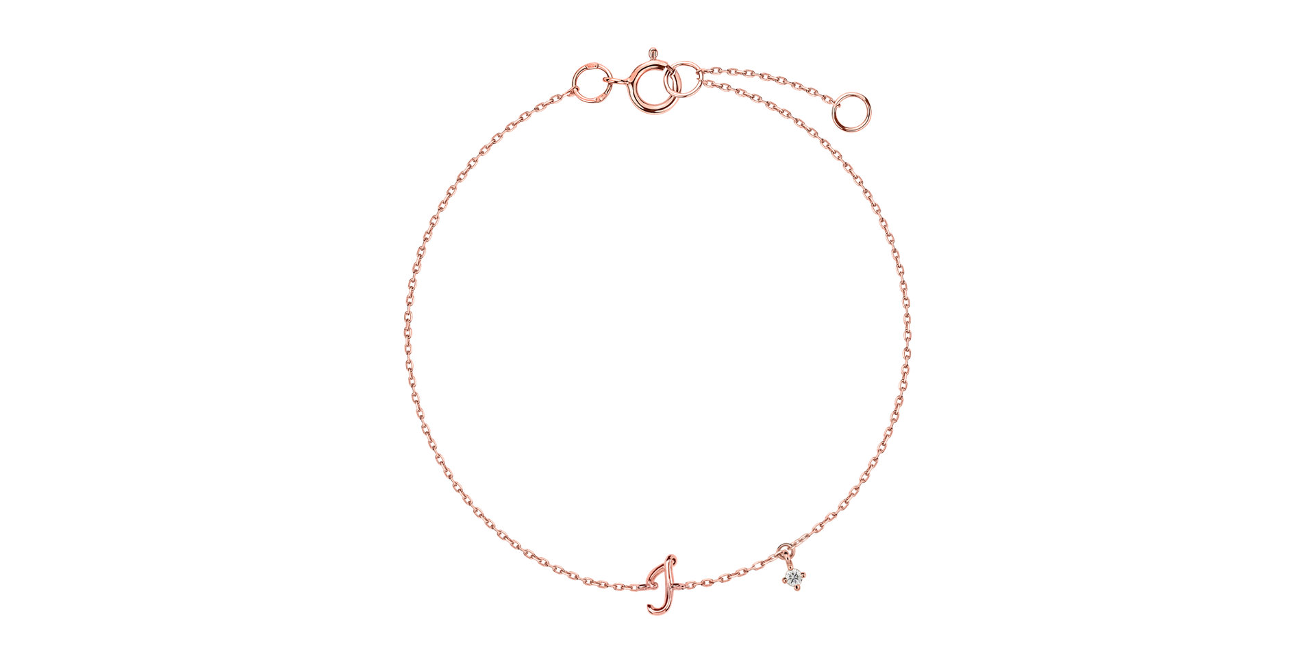 Náramok s diamantom Curly Letter I