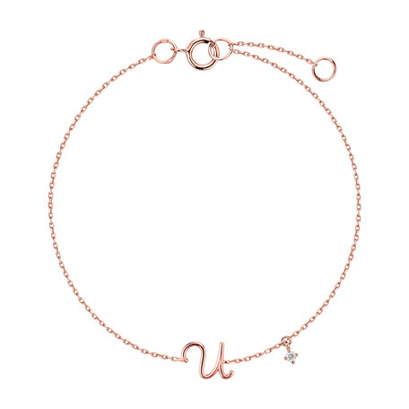 Náramok s diamantom Curly Letter U