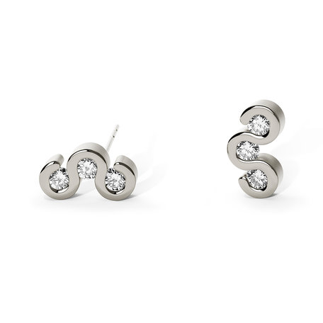 Náušnice s diamantmi Diamond Wave Earrings