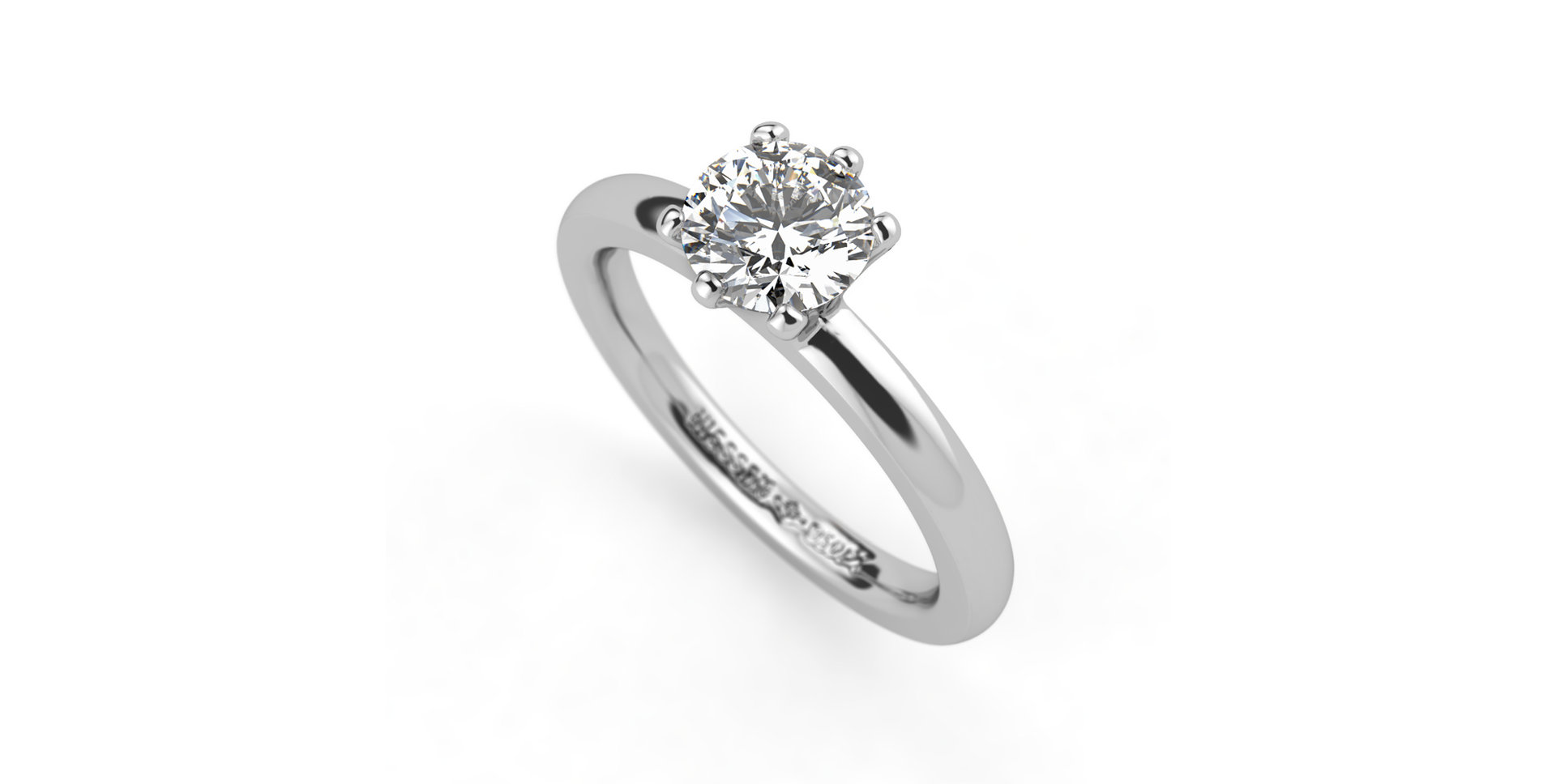Prsteň platina s diamantom Amatis 6 Prongs
