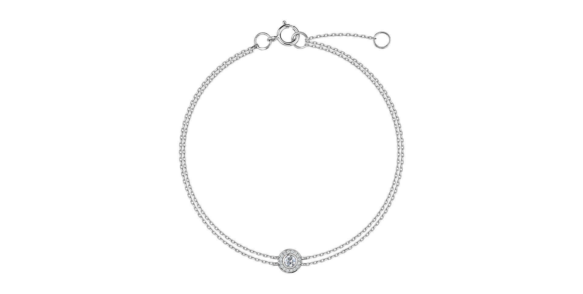 Náramok 14kt biele zlato s diamantom Mephe