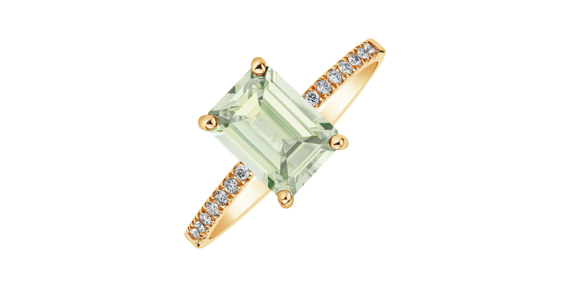 Prsteň s diamantmi a ametystom Mireth