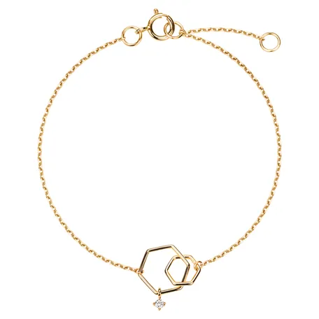 Náramok s diamantom Hexagon Elegance