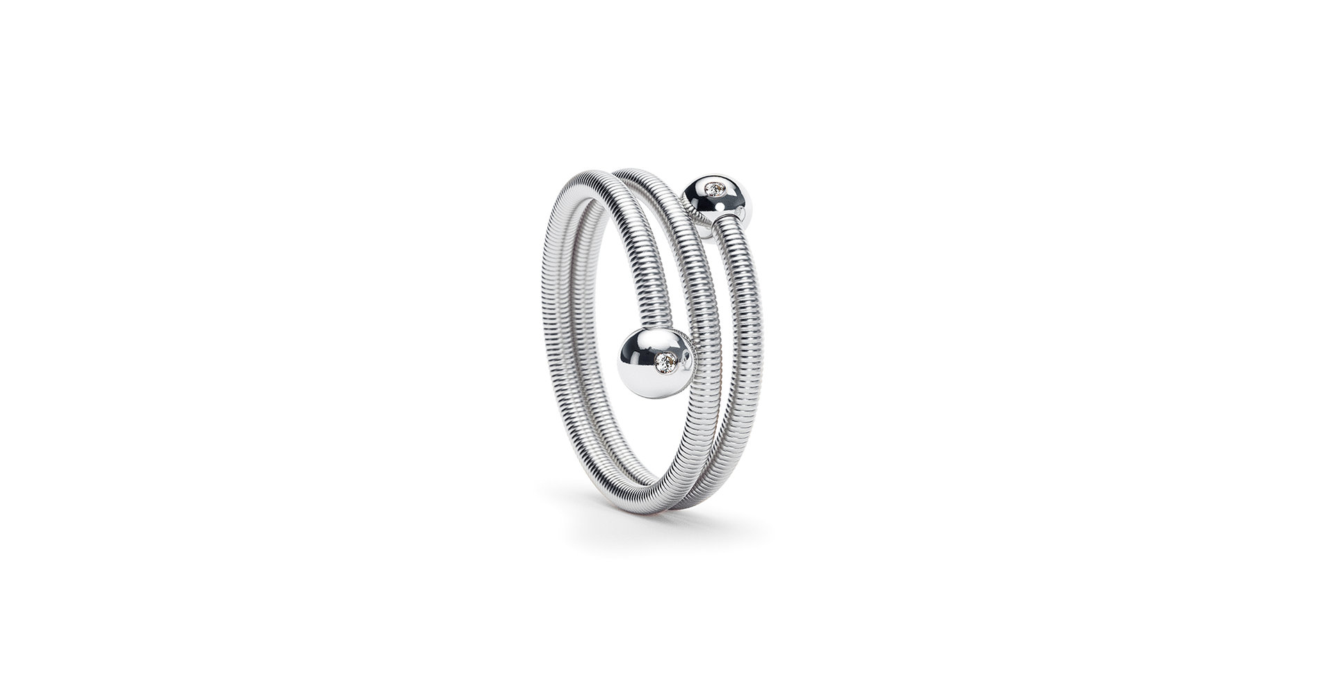 Prsteň platina s diamantmi Colette C Embrace Ring 2 Windings