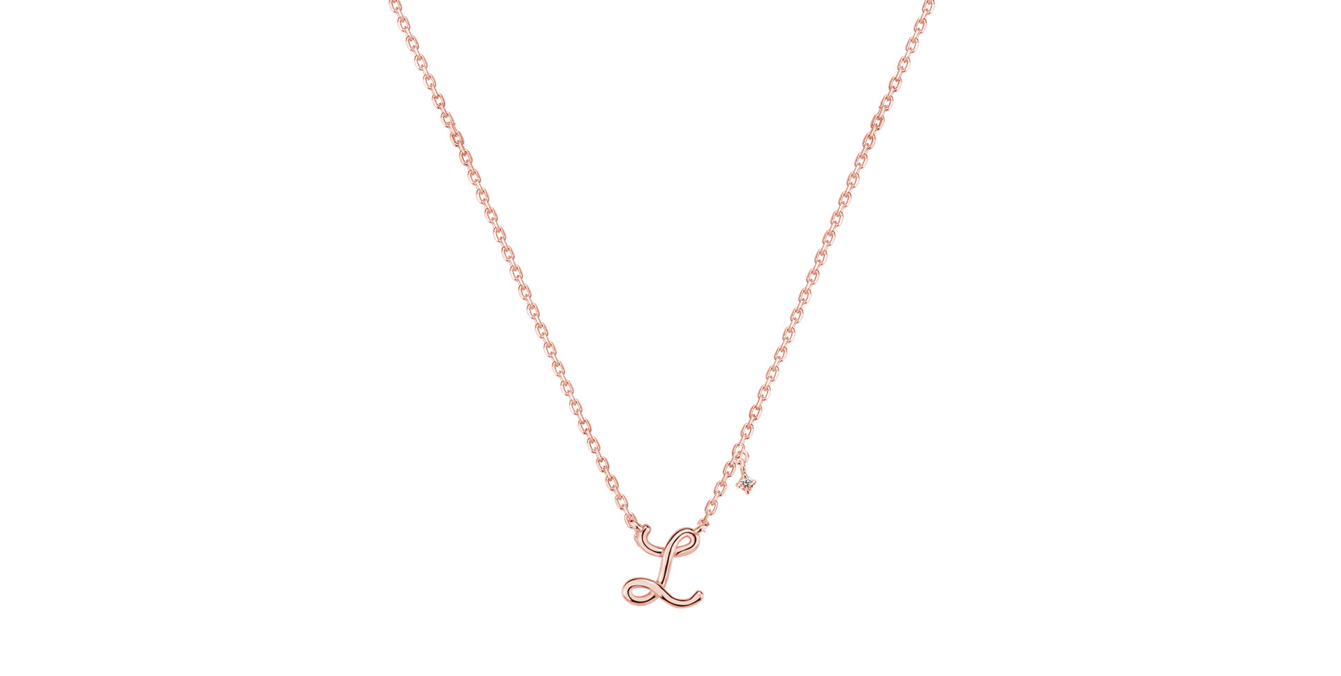 Náhrdelník s diamantom Elegance Letter