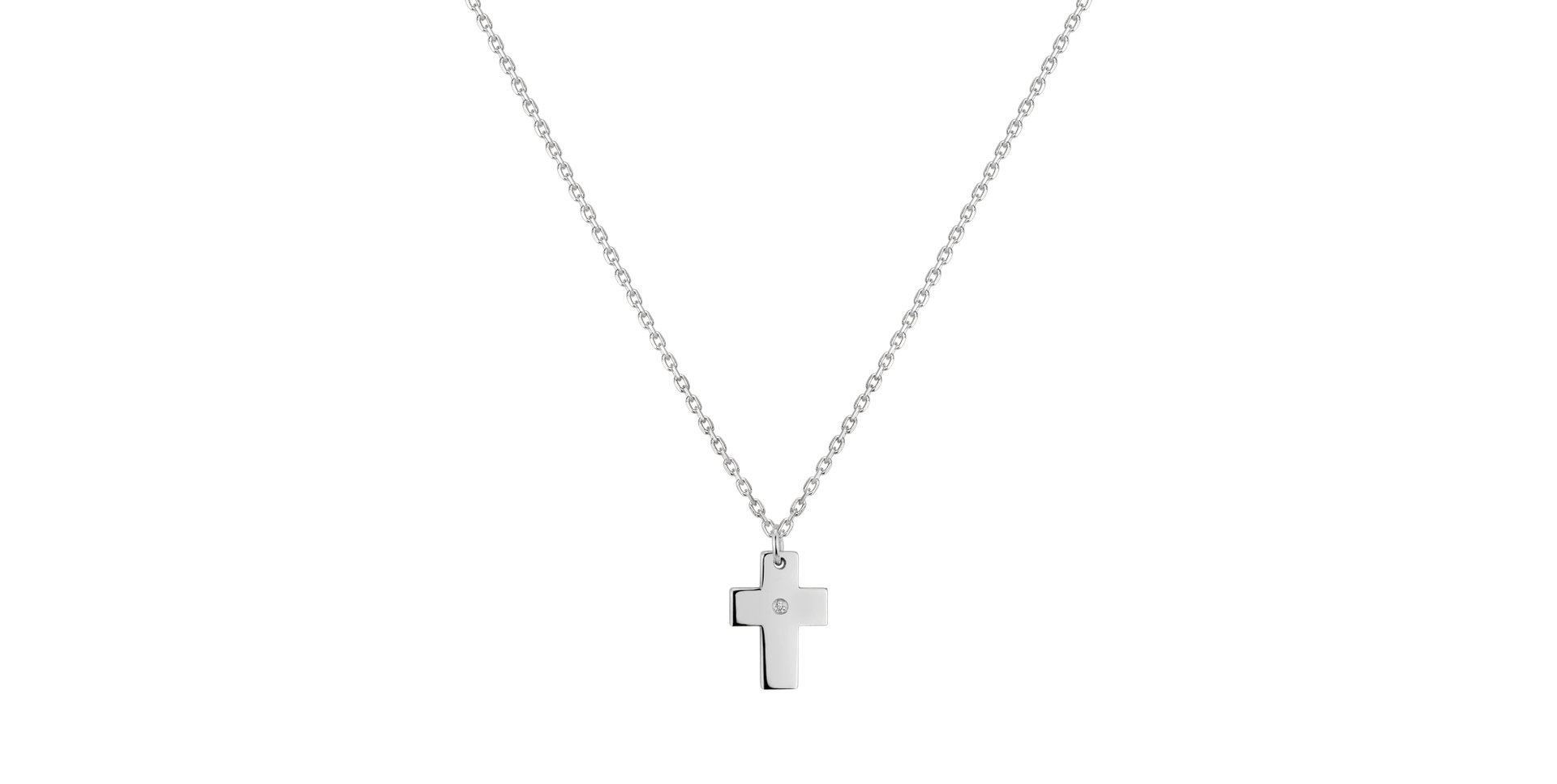 Náhrdelník s diamantom Cross of Romanticism