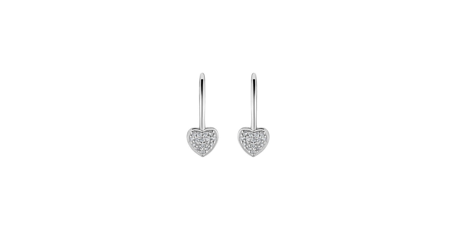 Náušnice s diamantmi Sparkle Heart