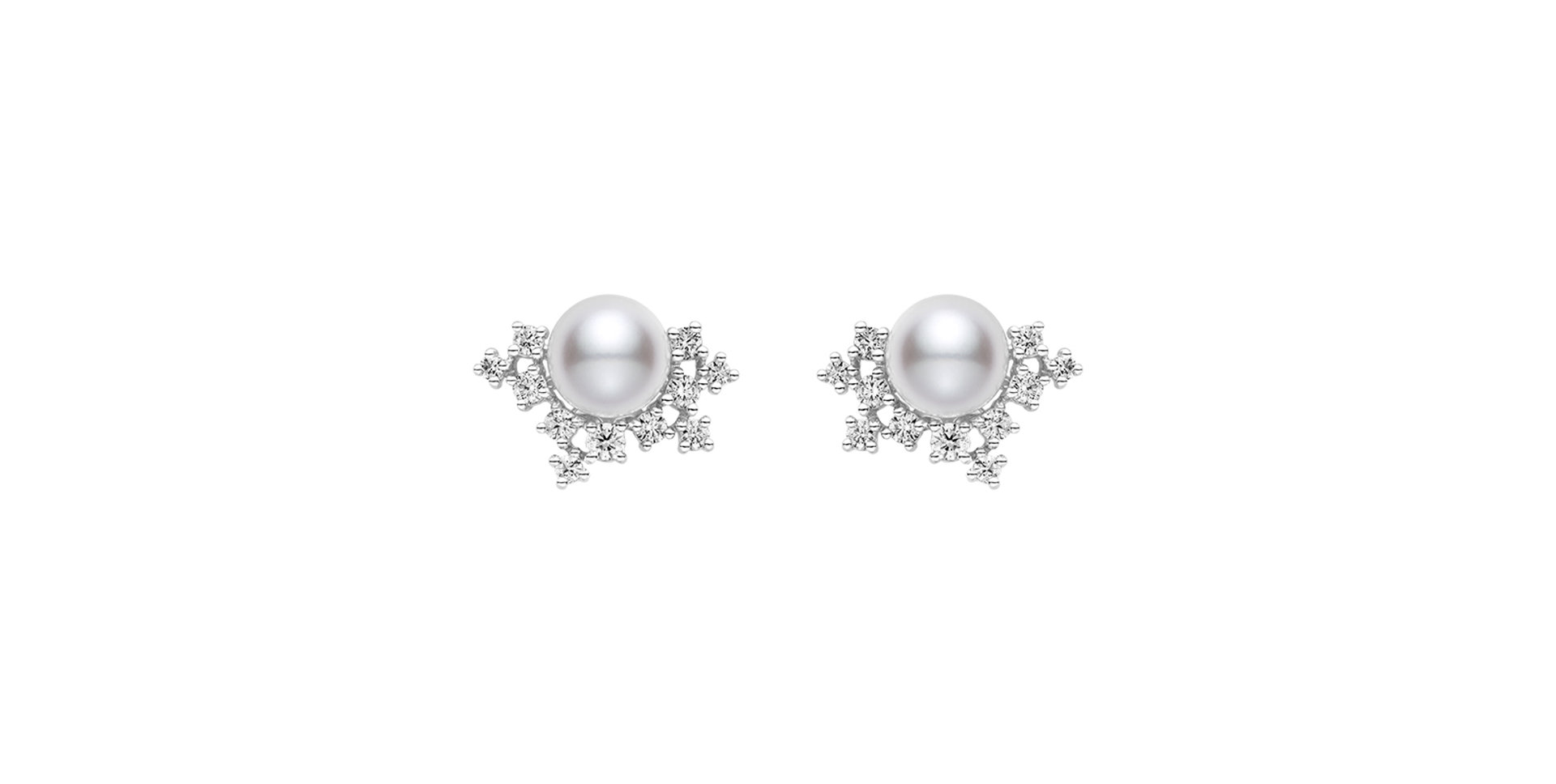 Náušnice s diamantmi a perlou Classic Elegance
