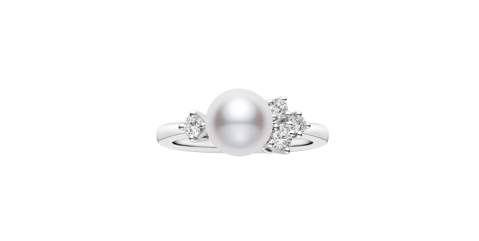 Diamond ring with sea pearl Akoya Classic Elegance