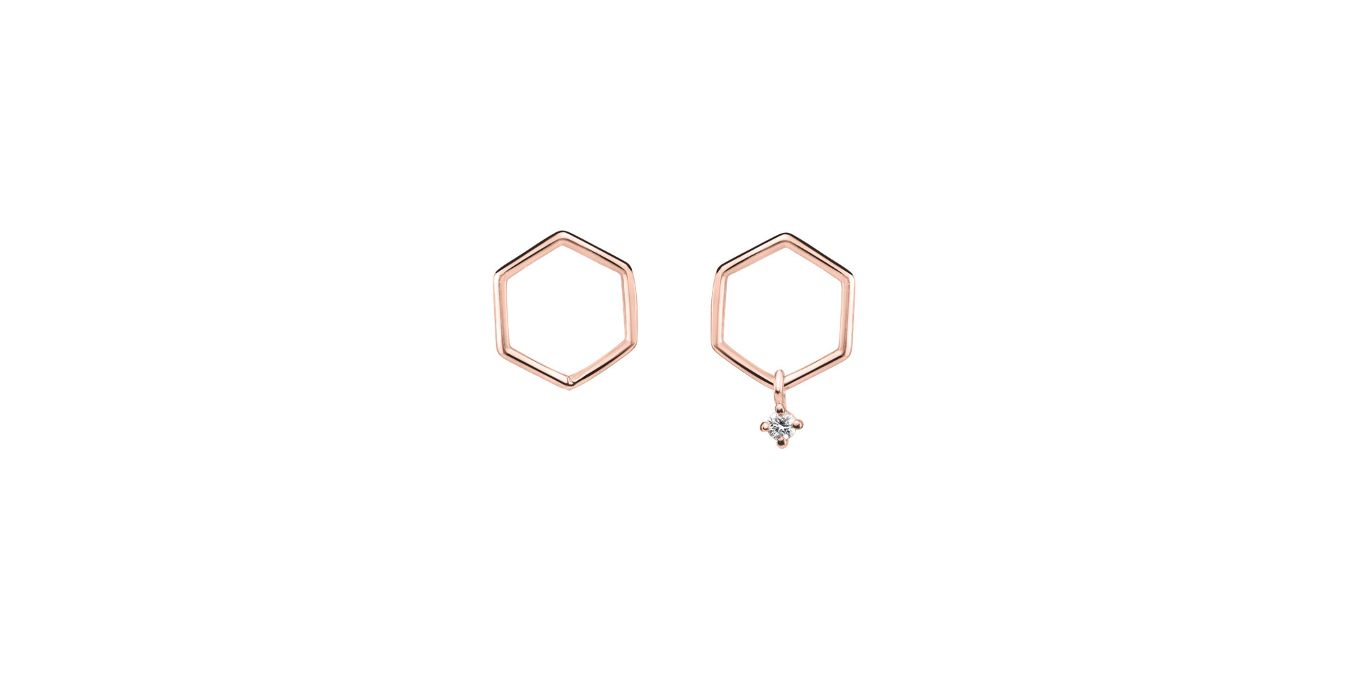 Náušnice s diamantom Hexapolygon