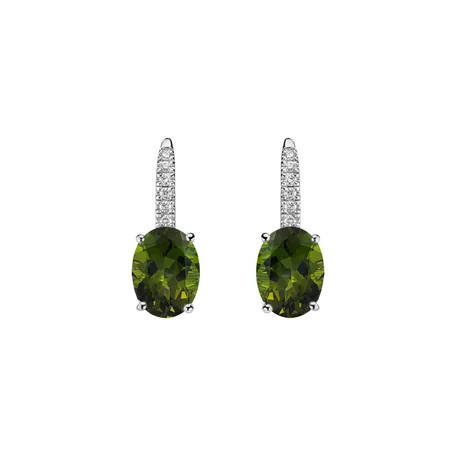 Náušnice s diamantmi a turmalínom Iris Elegance