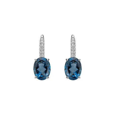 Náušnice s diamantmi a topásom Niké Elegance