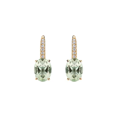 Náušnice s diamantmi a ametystom Niké Elegance