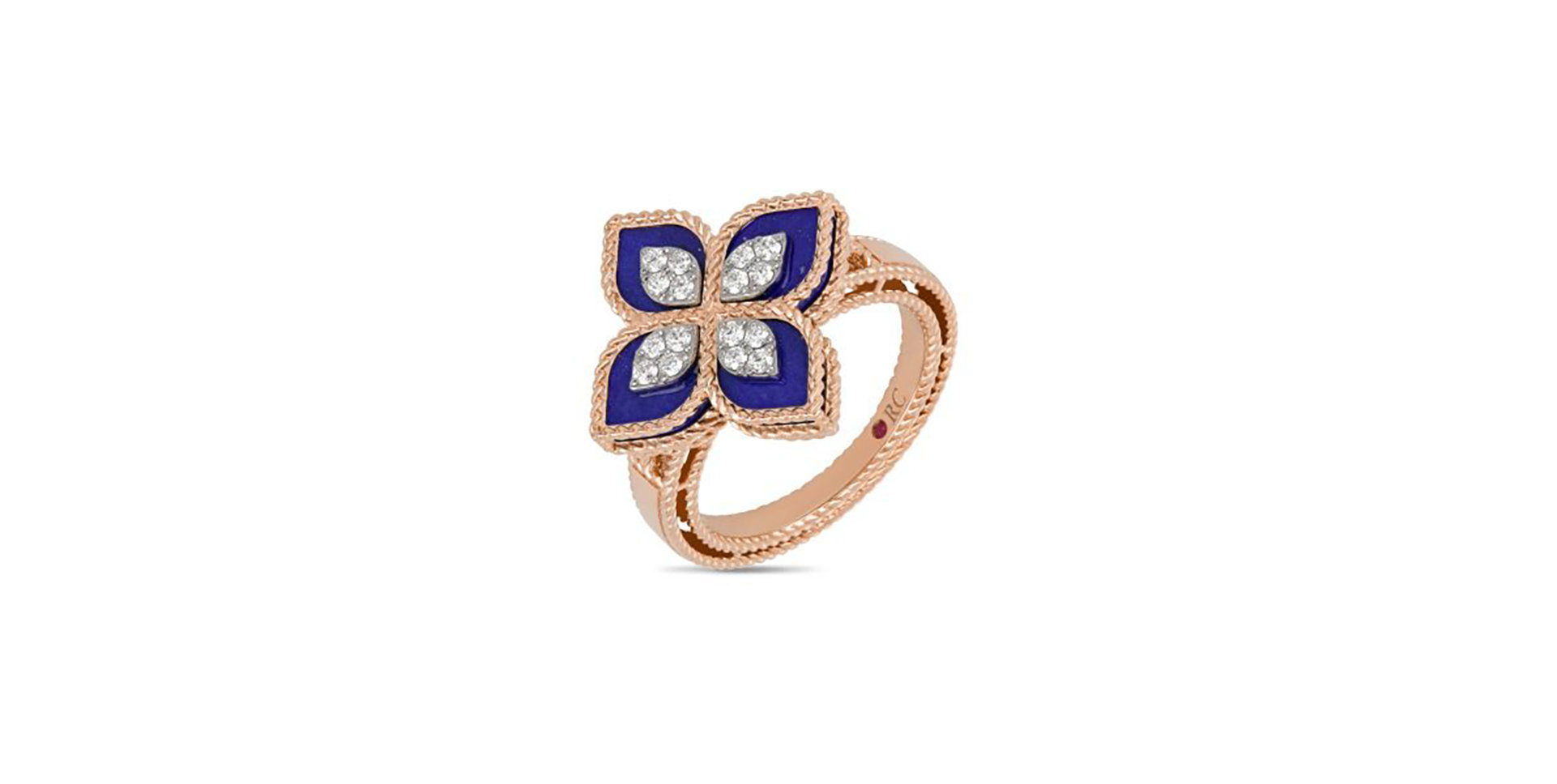 Prsteň s diamantmi a lapis lazuli Princess Flower