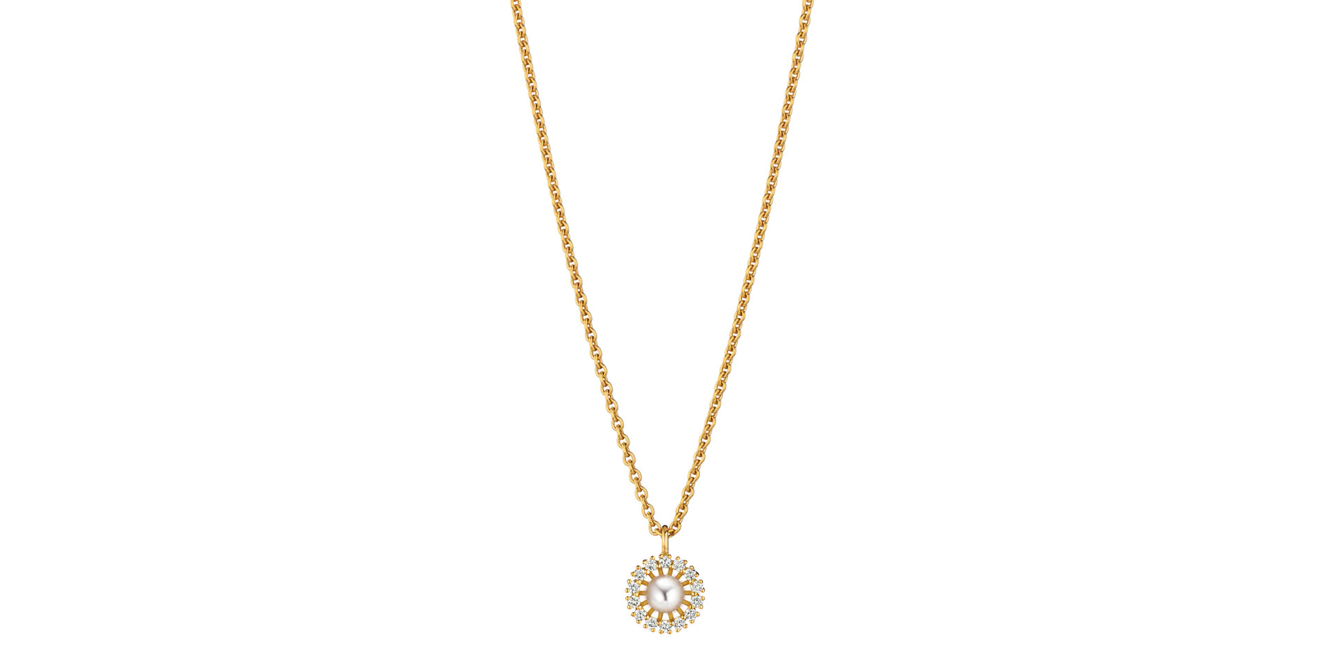 Náhrdelník s diamantmi a perlou Swing Boho Pearl