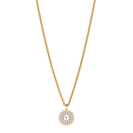 Náhrdelník s diamantmi a perlou Swing Boho Pearl