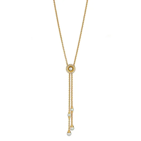 Náhrdelník s diamantmi a perlou Swing Boho Pearl