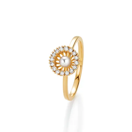 Prsteň s diamantmi a perlou Swing Boho Pearl