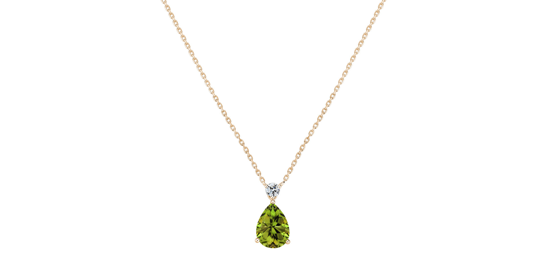 Náhrdelník s diamantom a peridotom Ismene