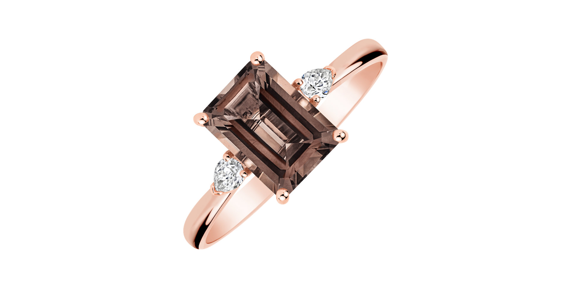 Prsteň s diamantmi a quartzom Royal Anne