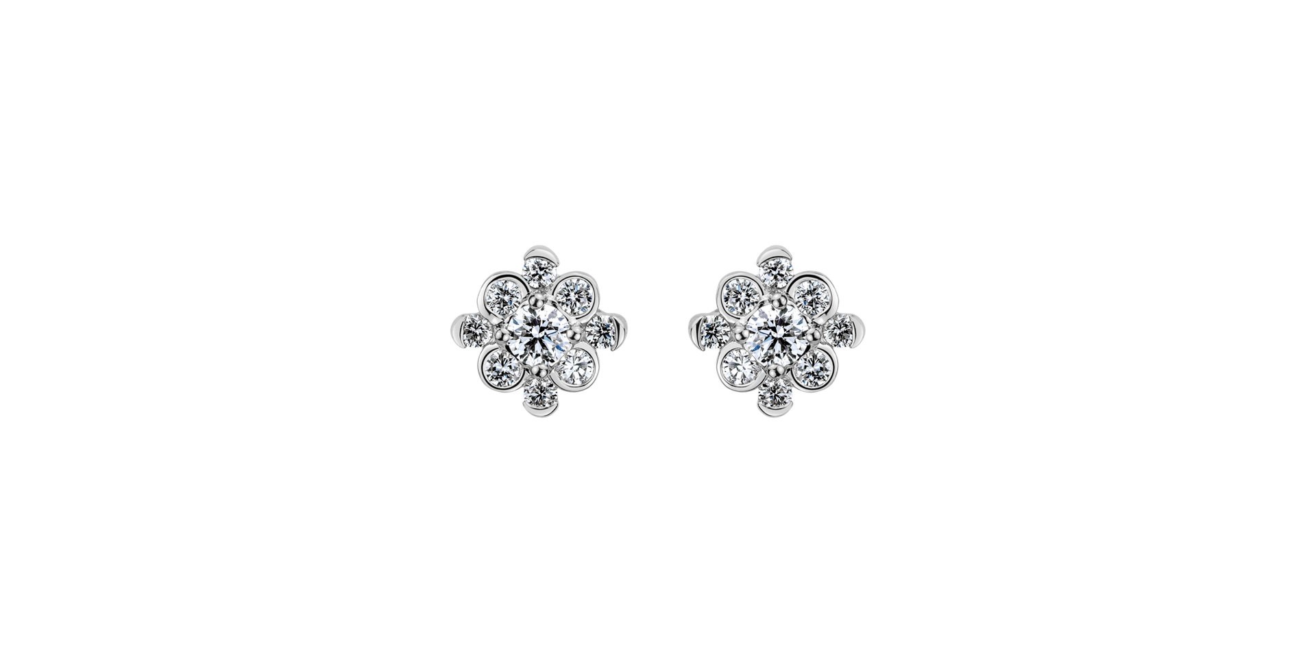 Náušnice s diamantmi Blooming Charms