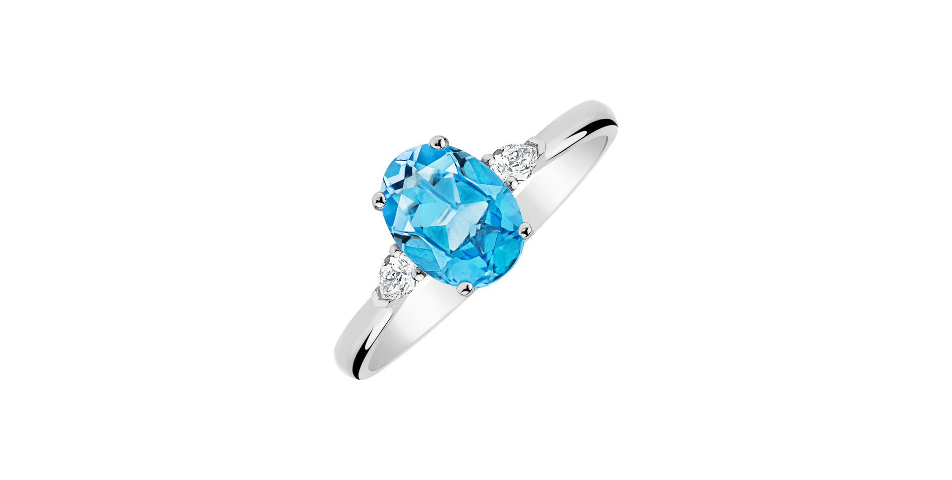 Prsteň s diamantmi a topásom Fiona