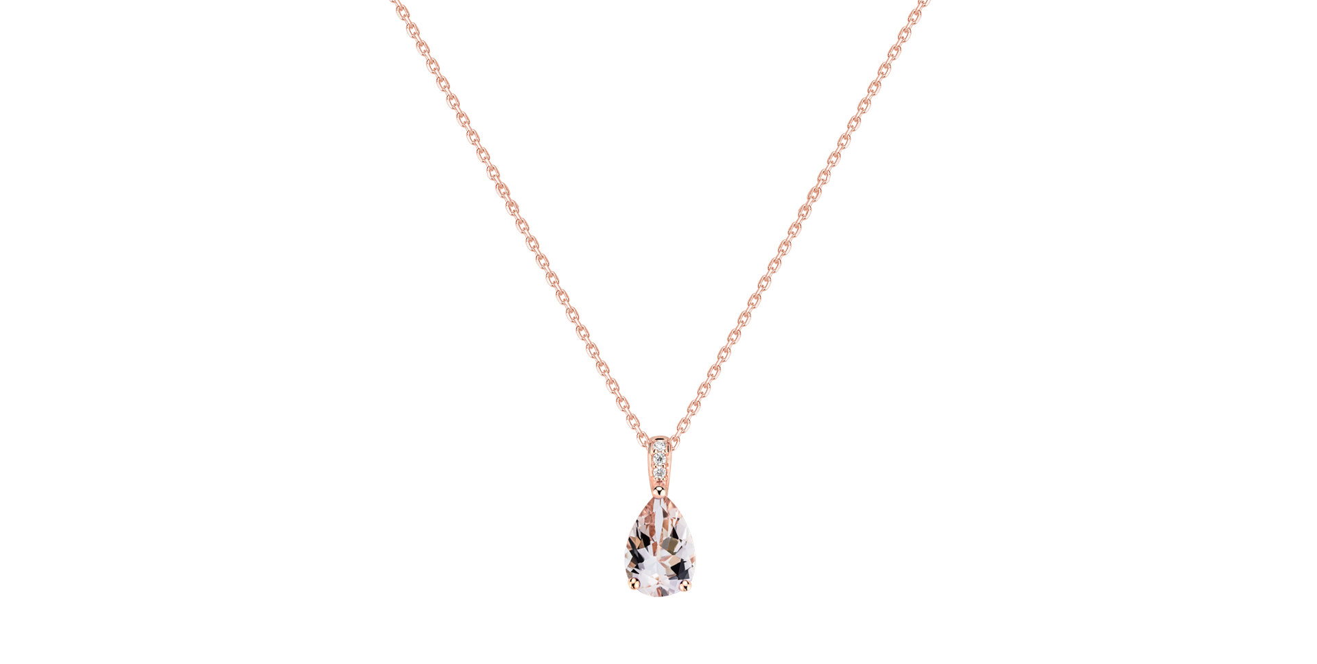 Náhrdelník s diamantmi a morganitom Tearfall