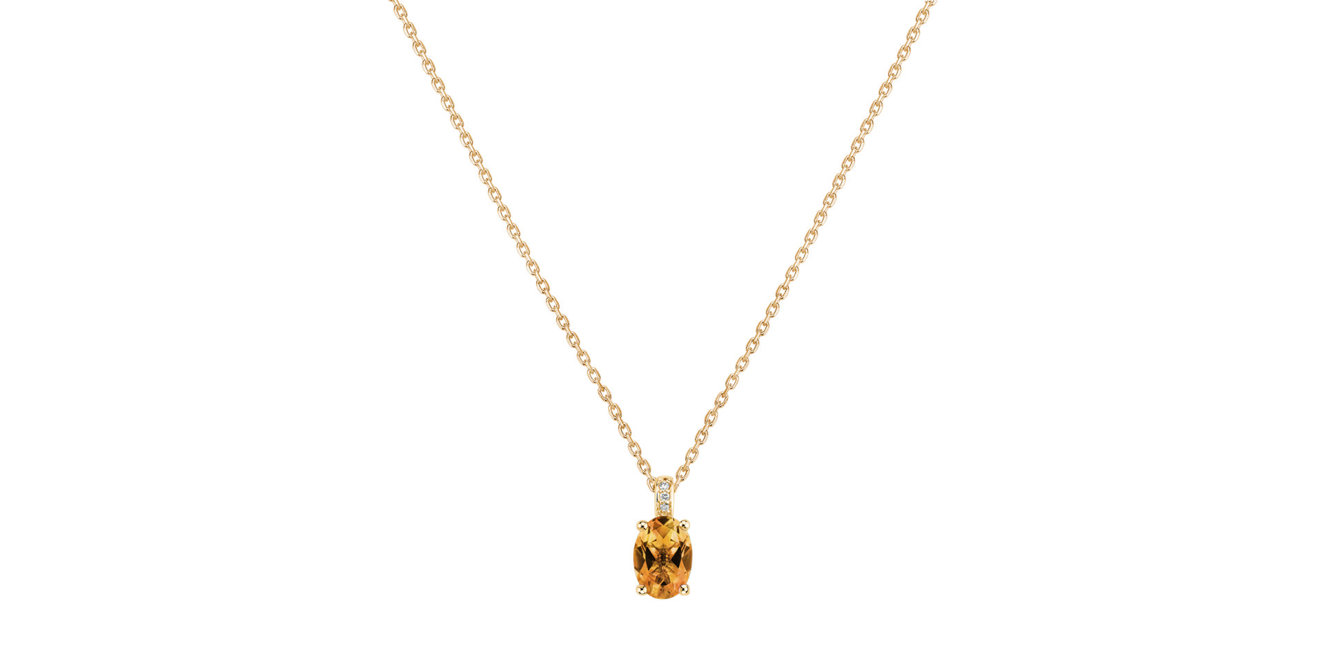 Náhrdelník s diamantmi a citrínom Euphemia