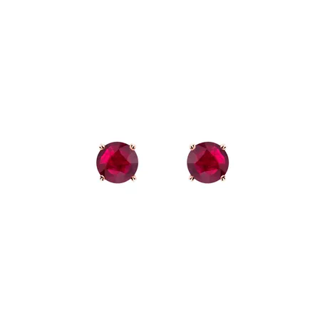 Náušnice s rubínom Orbs