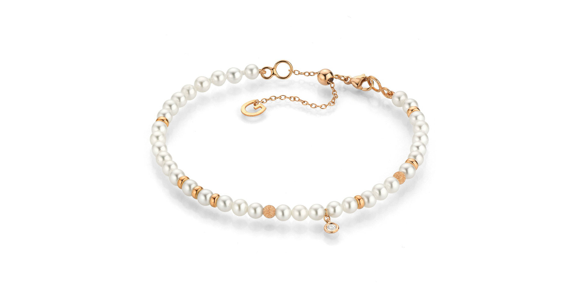 Náramok s diamantom a perlami Delight