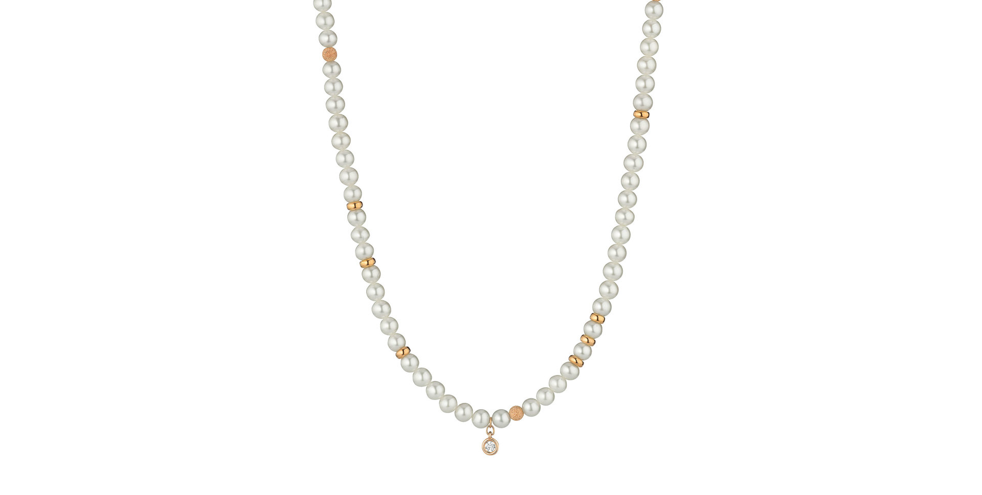 Náhrdelník s diamantom a perlami Delight