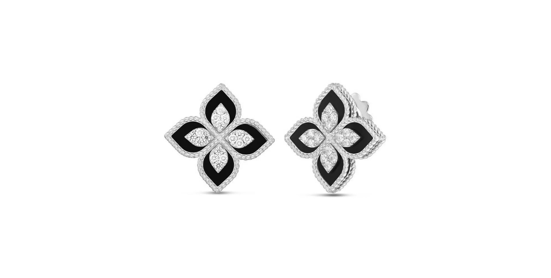 Náušnice s diamantmi a jadeitom Princess Flower