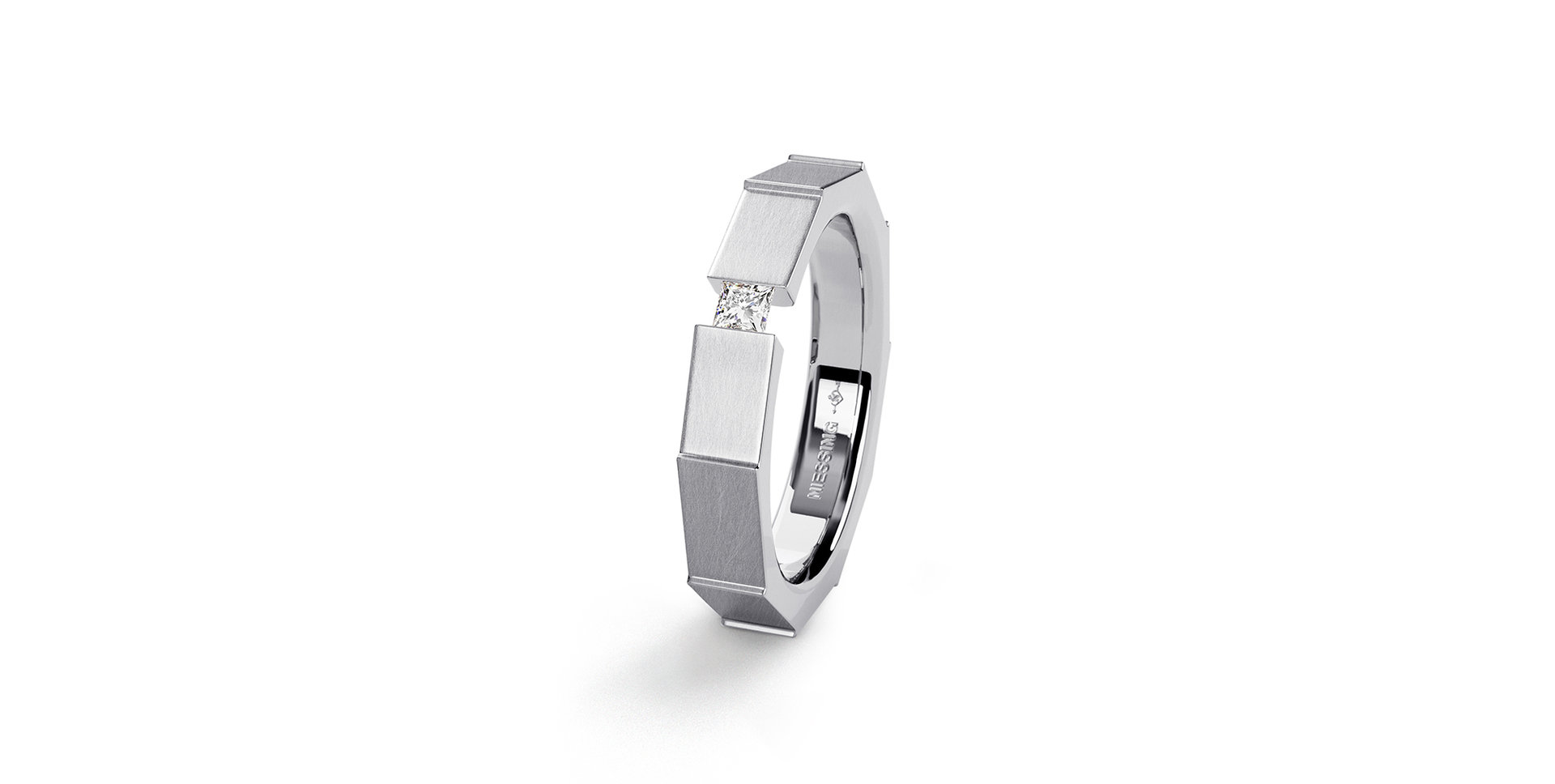 Prsteň platina s diamantom Spannring Bambo